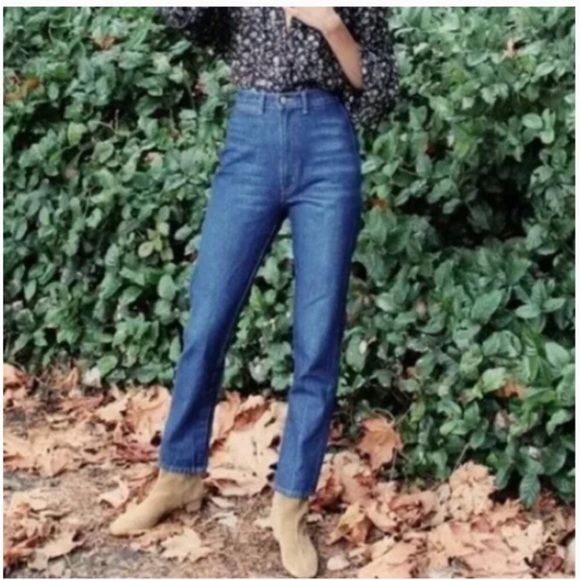 DOEN Lena Jeans Verneuil Wash High Rise Straight Leg - Size 26 - Picture 6 of 6